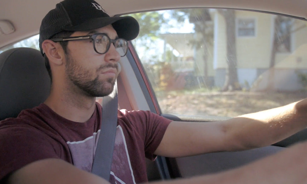 Wearing Vue glasses while driving with turn-by-turn navigation