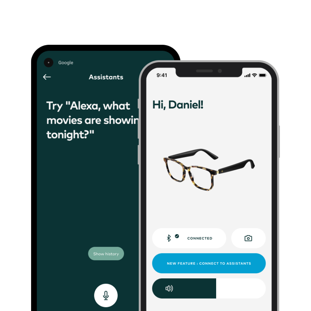 Vue companion app interface on a smartphone